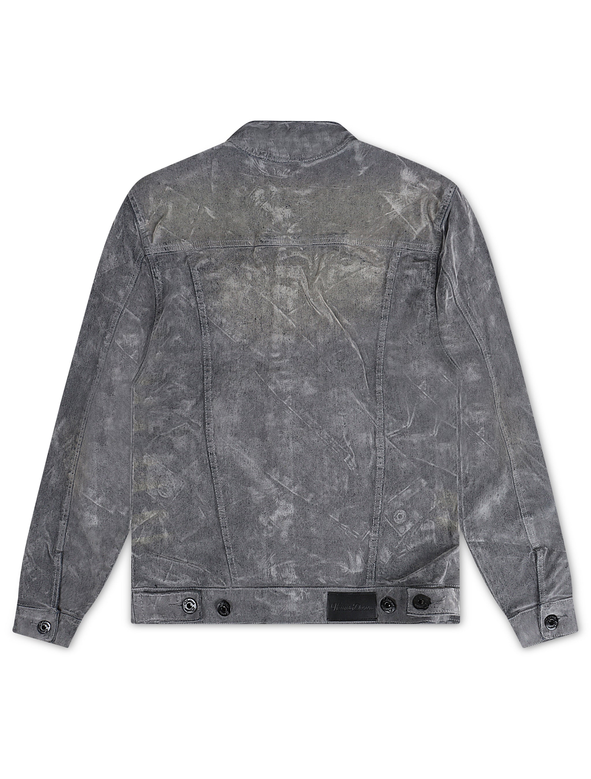 Vicious Denim Velvet Coated Denim Jacket - Grey