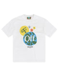Red Letters F Off Earth Tee - White